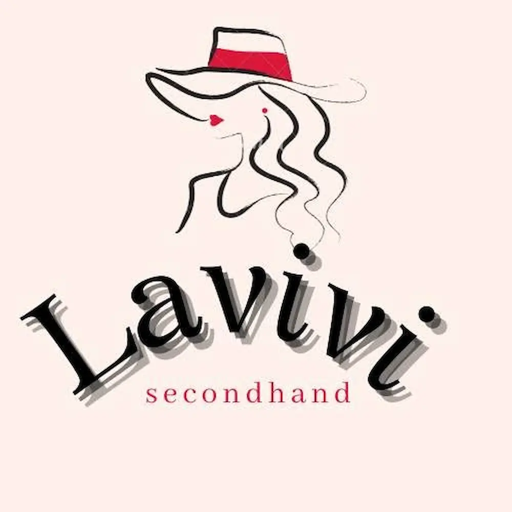 logo secondhand-lavivi với hình cô gái đội nón